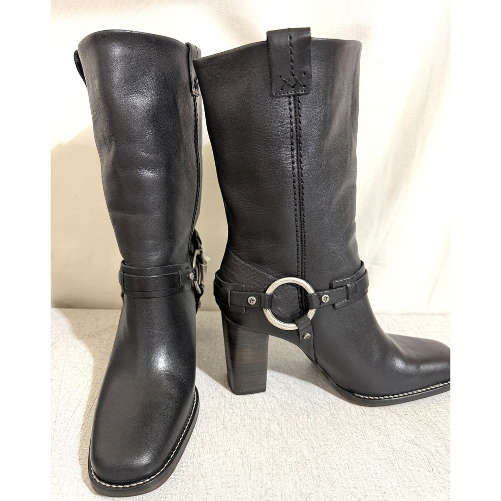 Free People Women's 7.5 Black Hayden Harness Leather Boots